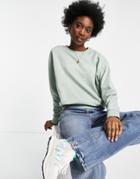 New Look 'positive Vibes' Sweatshirt In Green