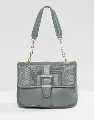 Ri2k Leather Cross Body Bag - Gray
