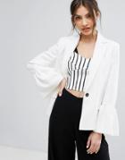 Mango Bell Sleeve Tailored Jacket - White