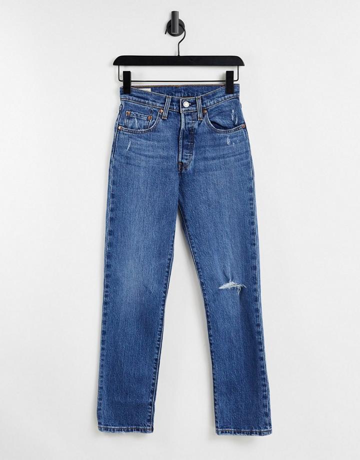 Levi's 501 Crop Jeans In Indigo-navy