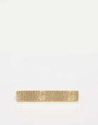 Asos Tie Bar With Wood Effect In Gold - Gold