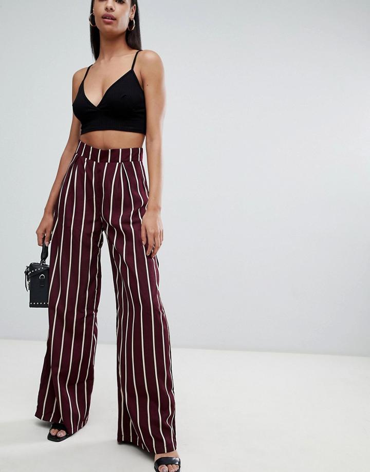 Prettylittlething Striped Wide Leg Pants - Multi