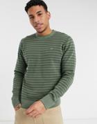 Lacoste Soft Striped Cotton Pique Sweater-green