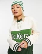 Kickers Oversized Retro Sweatshirt With Logo Panel-white