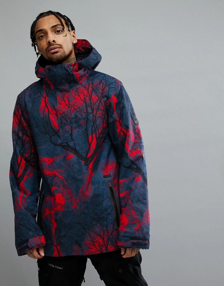 Volcom Snow Brighton Printed Overhead Jacket - Blue