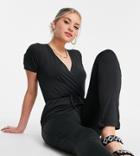 Threadbare Tall Short Sleeve Jersey Jumpsuit In Black