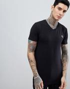 Process Black V Neck Stretch T-shirt - Black