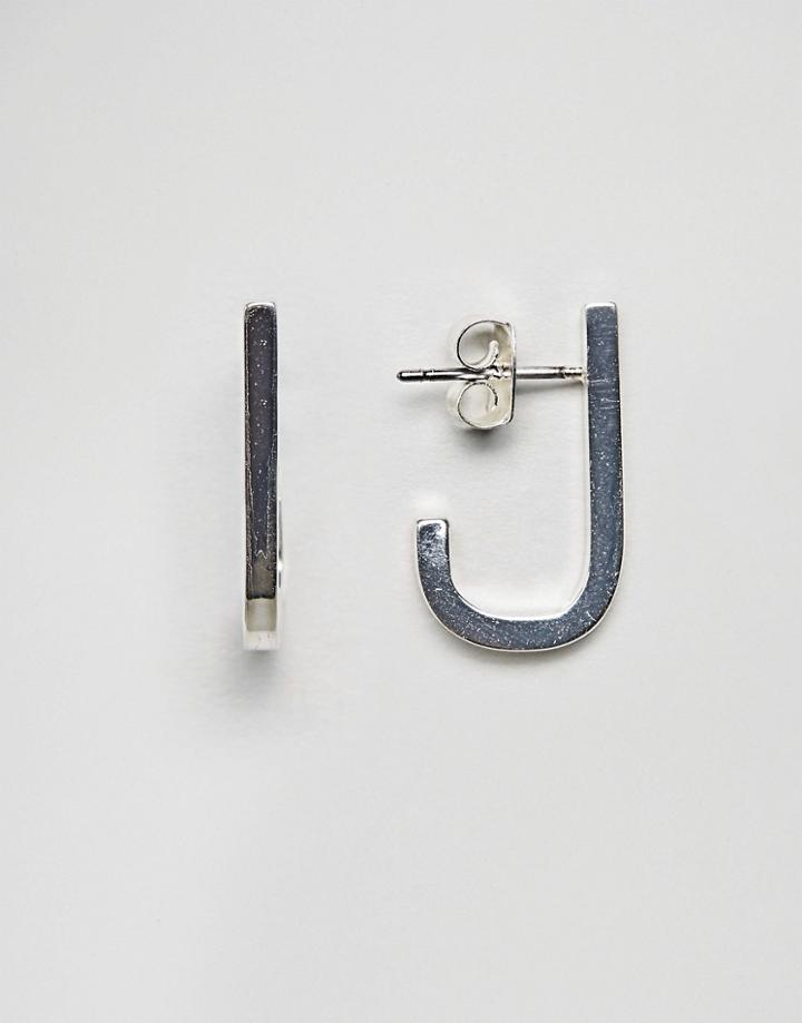 Weekday U Shape Stud Earrings - Silver