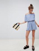 Blend She Susi Stripe Shorts - Blue