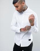 Criminal Damage Shirt In Slim Fit - White