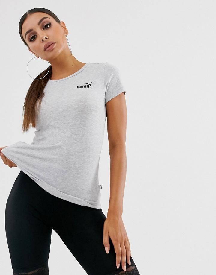 Puma Essentials Gray Small Logo T-shirt - Gray