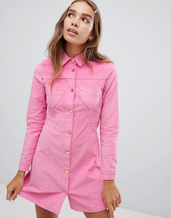 Lazy Oaf Pink Velvet Dress - Pink