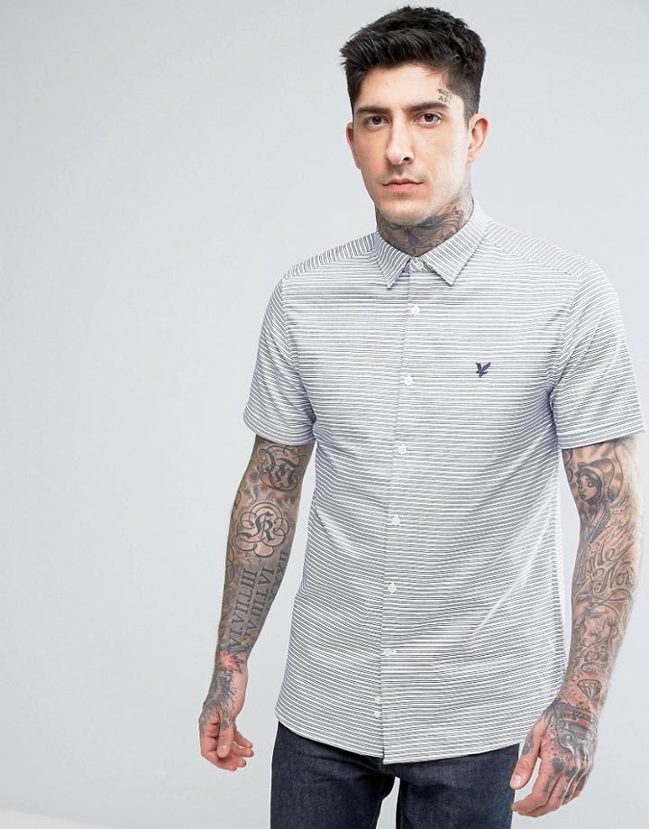 Lyle & Scott Horizontal Stripe Oxford Shirt - Blue