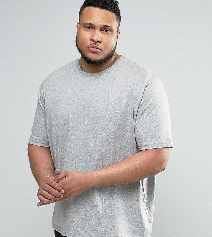 Jacamo Plus T-shirt With Crew Neck In Gray Marl