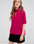 Y.a.s Emalla Keyhole Neck Blouse - Red