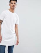 Asos Design Super Longline T-shirt In White - White