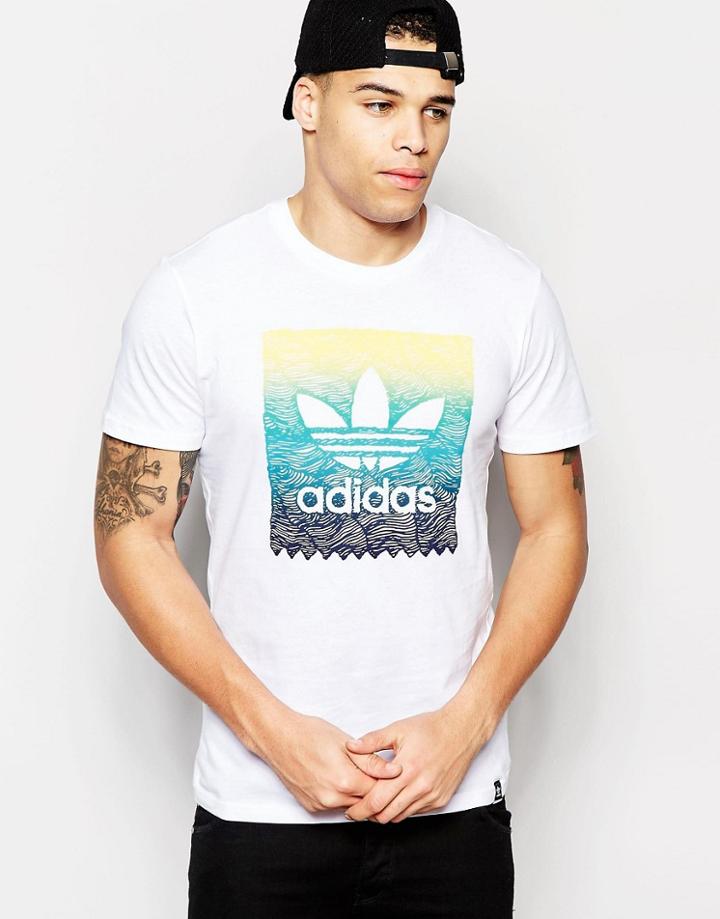 Adidas Originals Scratch Grid T-shirt In White S93304 - White