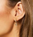 Reclaimed Vintage Inspired Crystal Flower Hoop Earrings In Gold Plated Sterling Silver