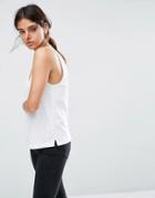 Asos V Front And Back Cami Top - White