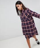 Noisy May Check Shirt Dress