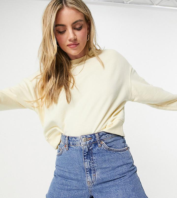 Pull & Bear Cropped Coordinating Sweatshirt In Yellow