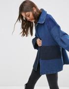 Waven Sonja Patchwork Cape Jacket - Peel Blue