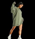 Asyou Sweatshirt Dress In Khaki-green