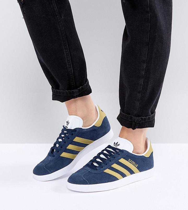 Adidas Originals Gazelle Sneakers In Collegiate Navy - Navy