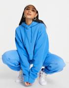 Weekday Easy Organic Blend Cotton Cropped Hoodie In Sky Blue - Part Of A Set-blues