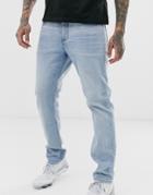 Asos Design Slim Jeans In Retro Light Wash Blue - Blue