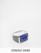 Seven London Sterling Silver Blue Stone Ring - Silver