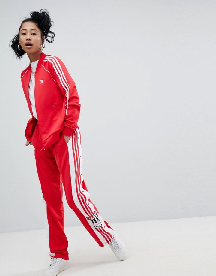 Adidas Originals Adicolor Adibreak Popper Pants In Red - Red