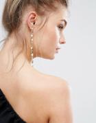 Designb London Shoulder Duster Statement Earrings - Gold