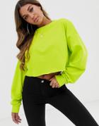Asos Design Oversized Boxy Crop Sweatshirt In Lime Green - Green