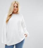 Asos Curve Sweater In Oversized Ripple - White