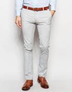 Asos Super Skinny Smart Pants In Pale Gray - Pale Gray