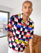 Pull & Bear Shirt In Multi Check Racing Print - Part Of A Set-yellow