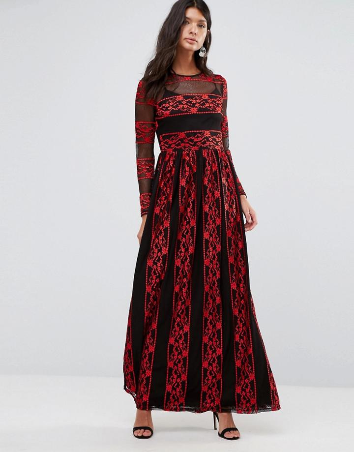 Pixie & Diamond Embroidered Maxi Dress - Multi