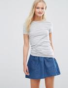 Pieces Raya Stripe T-shirt - Gray