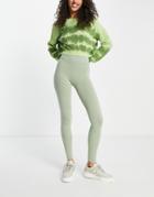 Miss Selfridge Sage Green Cotton Leggings - Mgreen