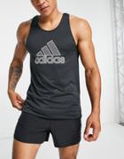 Adidas Training Large Logo Tank Top In Black