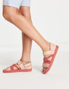 Asos Design Joel Premium Leather Rope Sandals In Pink Mix-multi