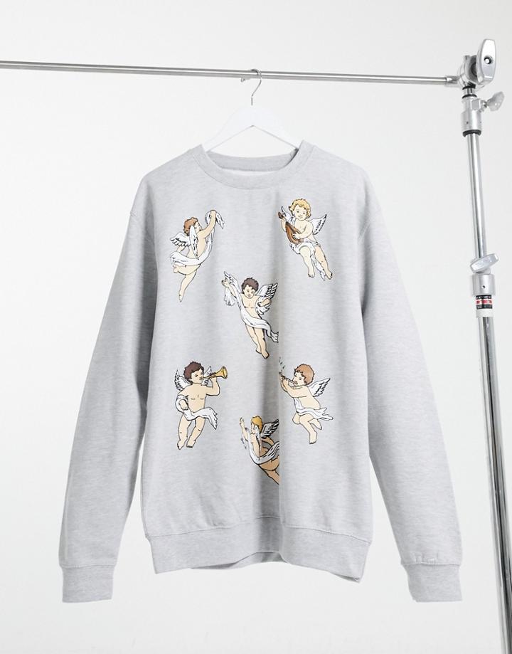 Hnr Ldn Cherub Sweatshirt In Gray-grey