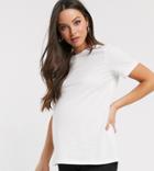 Asos Design Maternity Organic Cotton Crew Neck T-shirt In White