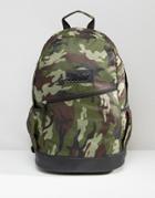 Heist Khaki Camo Backpack With Leather Look Trims - Green