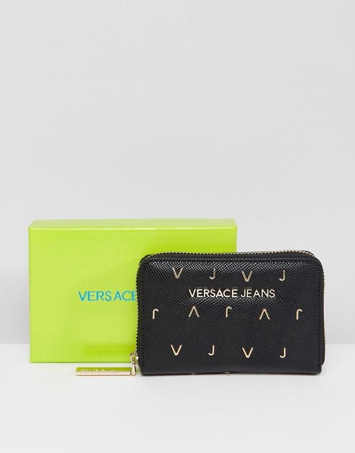 Versace Jeans Vj Small Zip Around Purse - Black