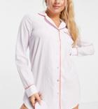Y.a.s Exclusive Cotton Night Shirt With Matching Eye Mask In Lilac-purple