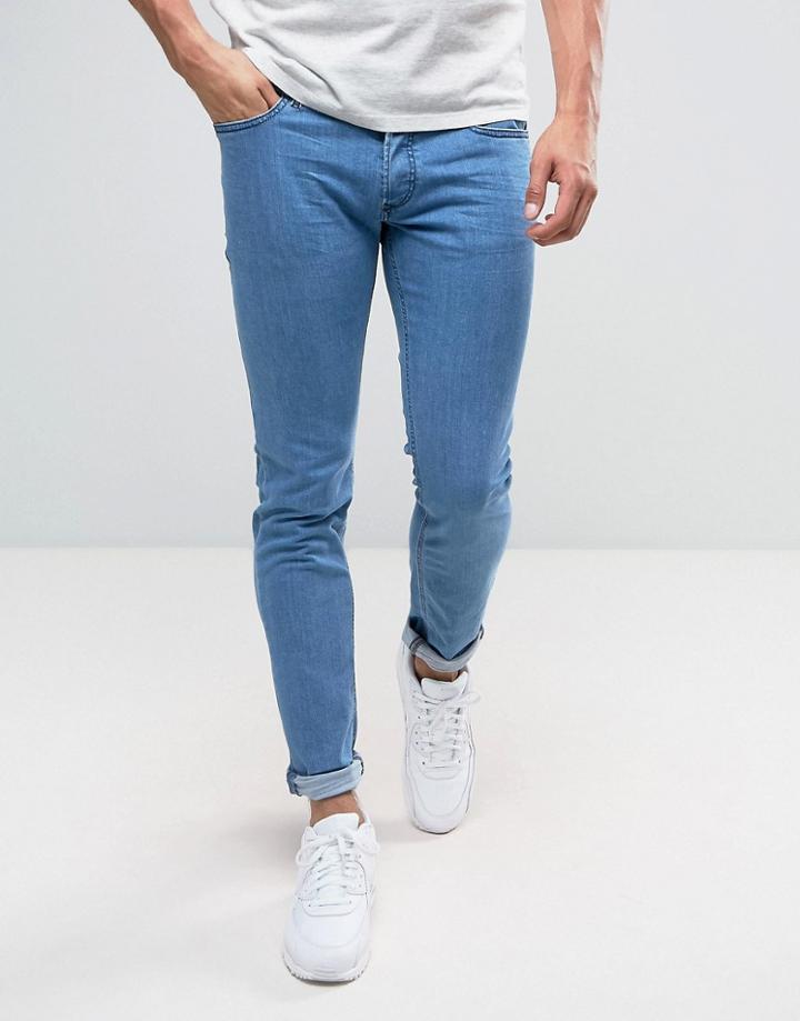 Diesel Sleenker Skinny Jeans 0684b Mid Wash - Blue