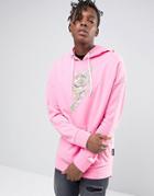 Jaded London Oversized Hoodie With Floral Print - Pink