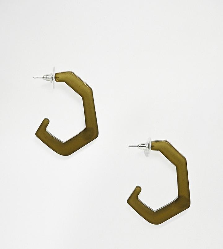 Mango Shaped Acetate Hoops In Green